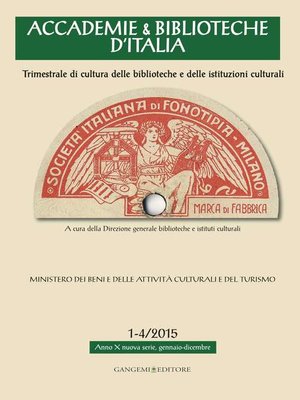 cover image of Accademie & Biblioteche d'Italia 1-4/2015